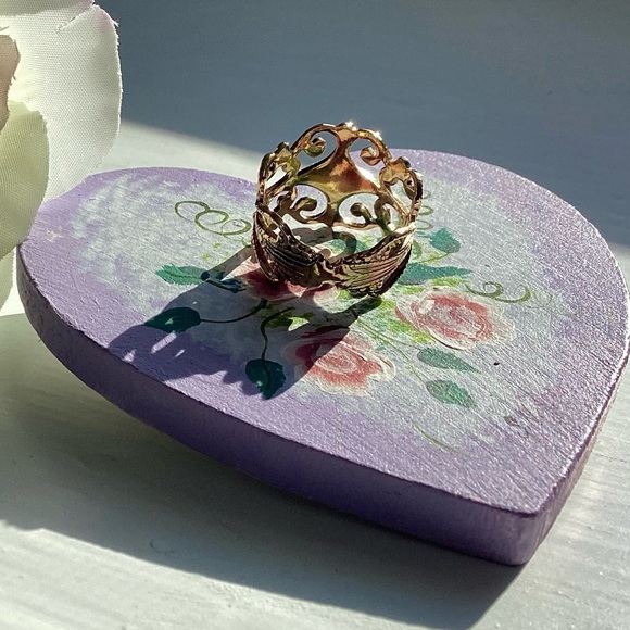 Vintage Park Lane 1960’s Gold Regency Filagree Ring With Original Box Size 6 - Picture 6 of 10